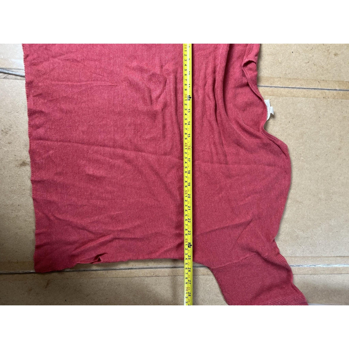 EILEEN FISHER Sweater Womens M Red Pullover Crew Neck Lightweight Linen