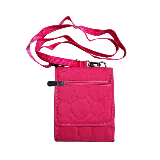 Thirty-One Vary You Mini Crossbody Organizer Wallet Bag Quilted Coral Dot