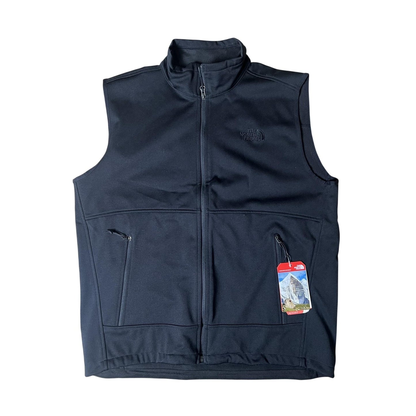 The North Face Vest Mens L Black Canyonwall Windbreaker Full Zip Zipped Pockets
