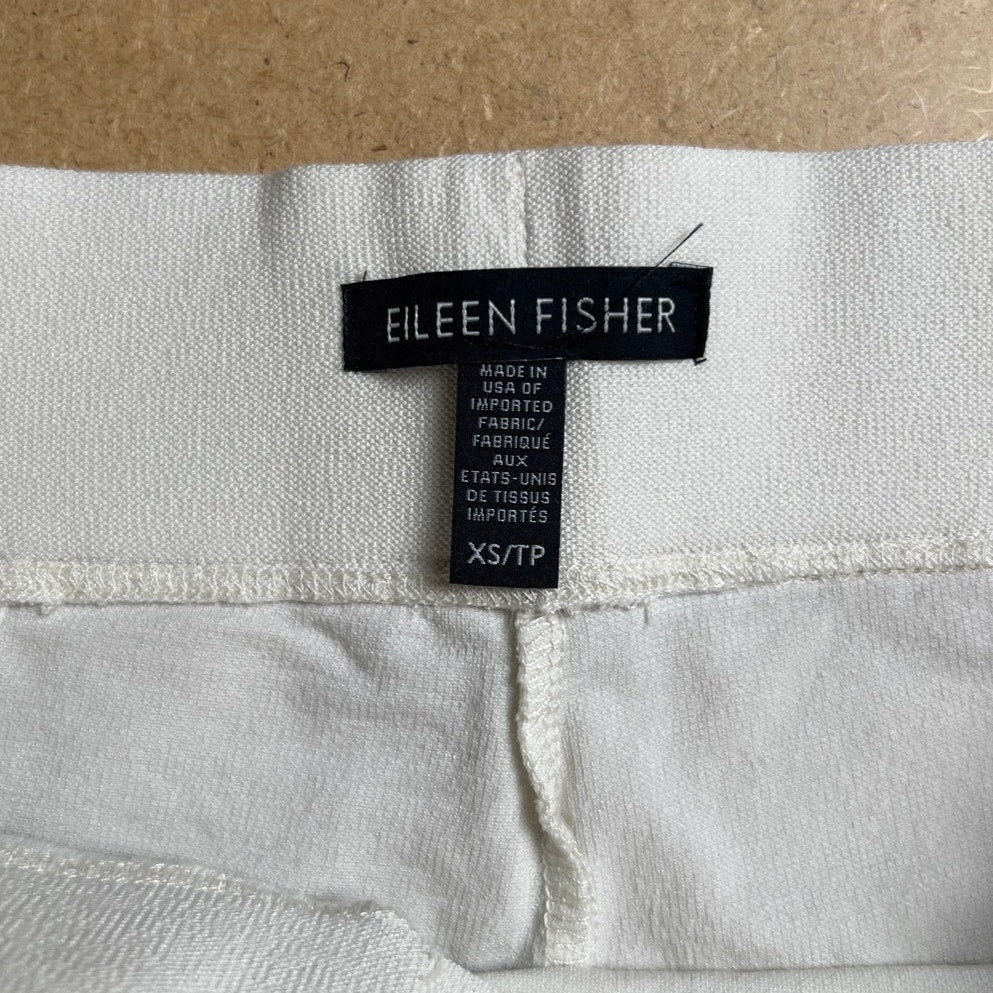 Eileen Fisher System Washable Stretch Crepe Slim Ankle Pant Size XS