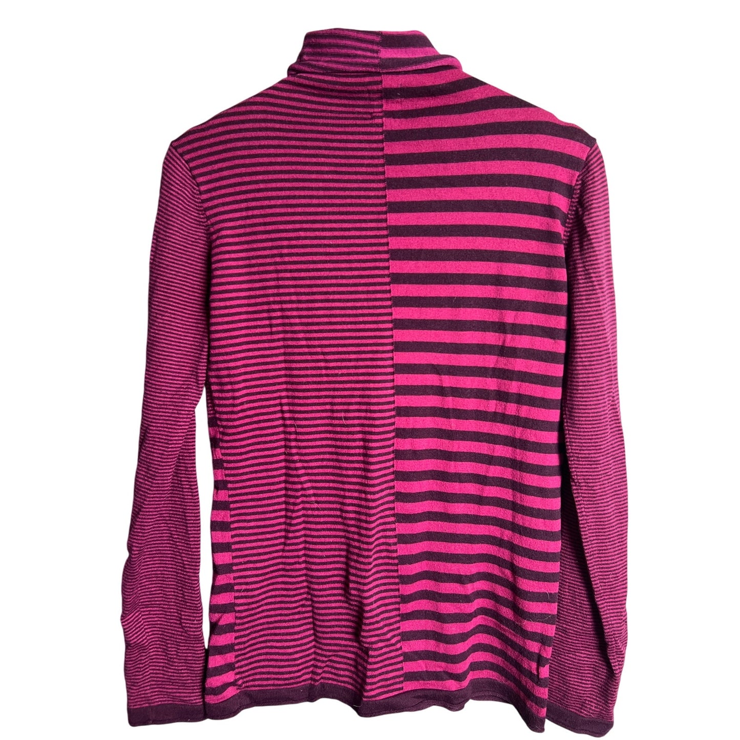 Title Nine Vibrant Pink and Purple Striped Knit Top Women's Size M