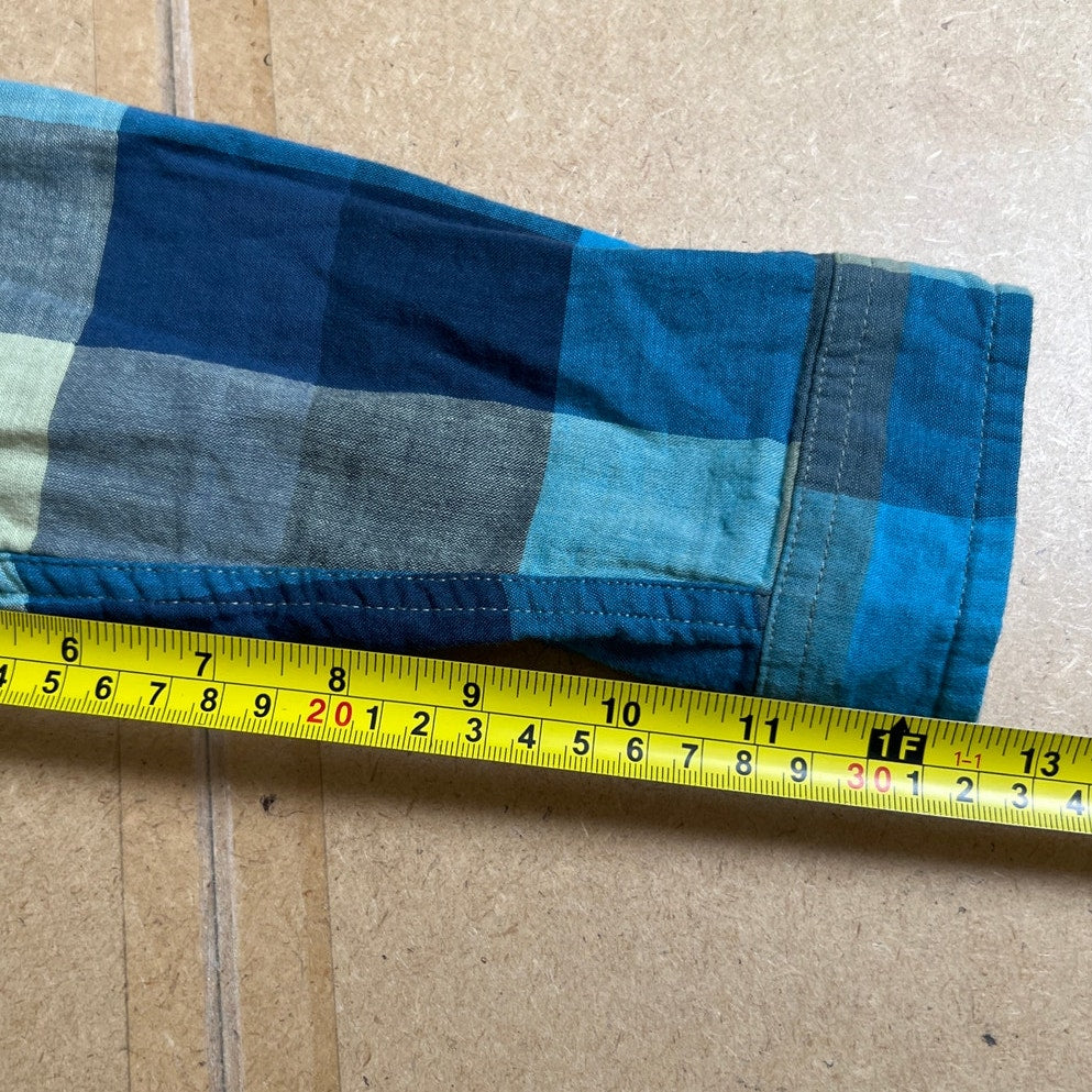 Tea Blue Gothenburg Plaid Button Up Shirt Boy Size 7