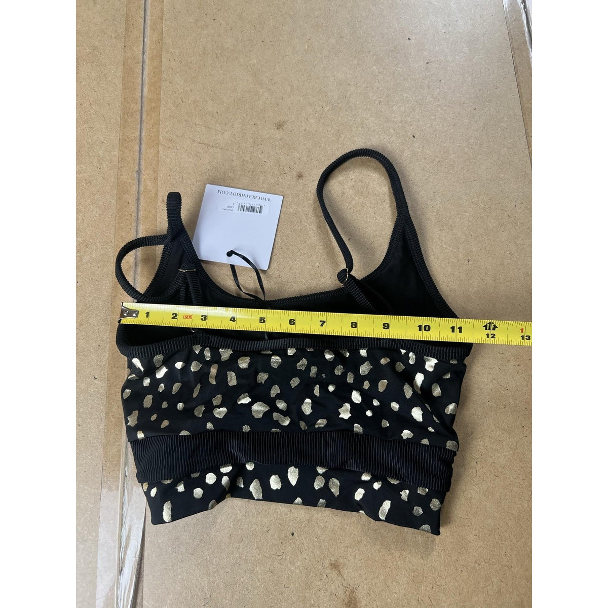 Beach Riot Tank Womens S Black Cropped Animal Print Strappy Activewear