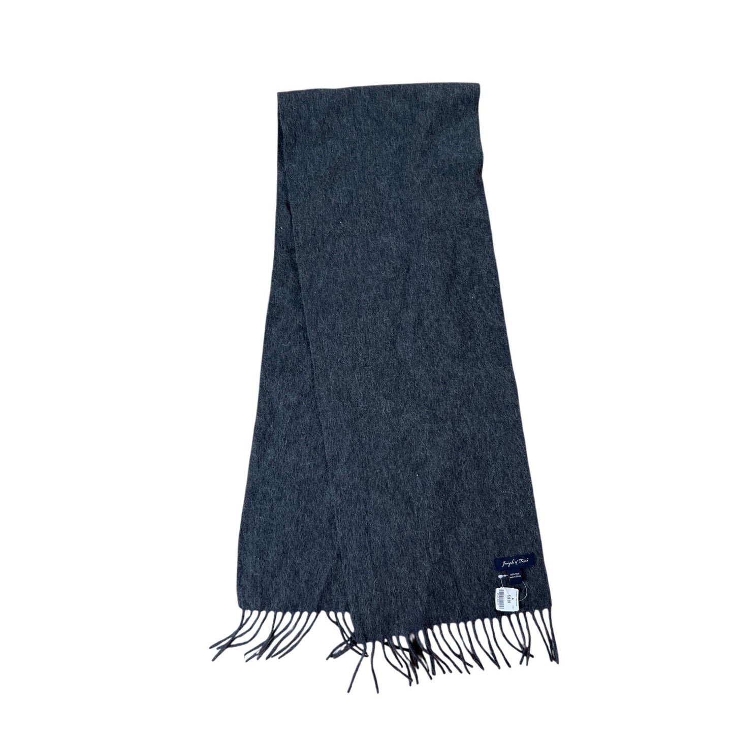 NWT Joseph & Feiss 100% Wool Scarf Charcoal Gray Fringe Classic Men's Winter