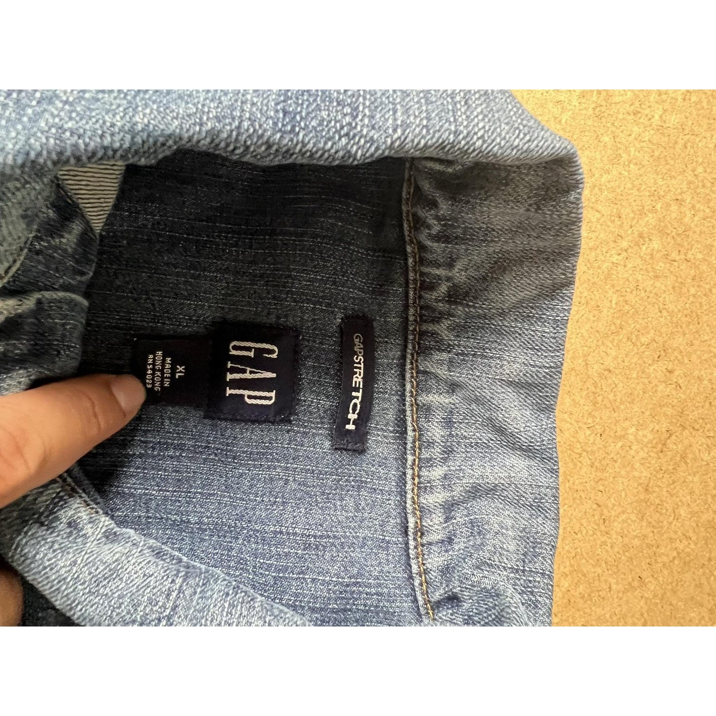 Gap Jacket Womens XL Blue Denim Collared Pockets Button Unlined Casual