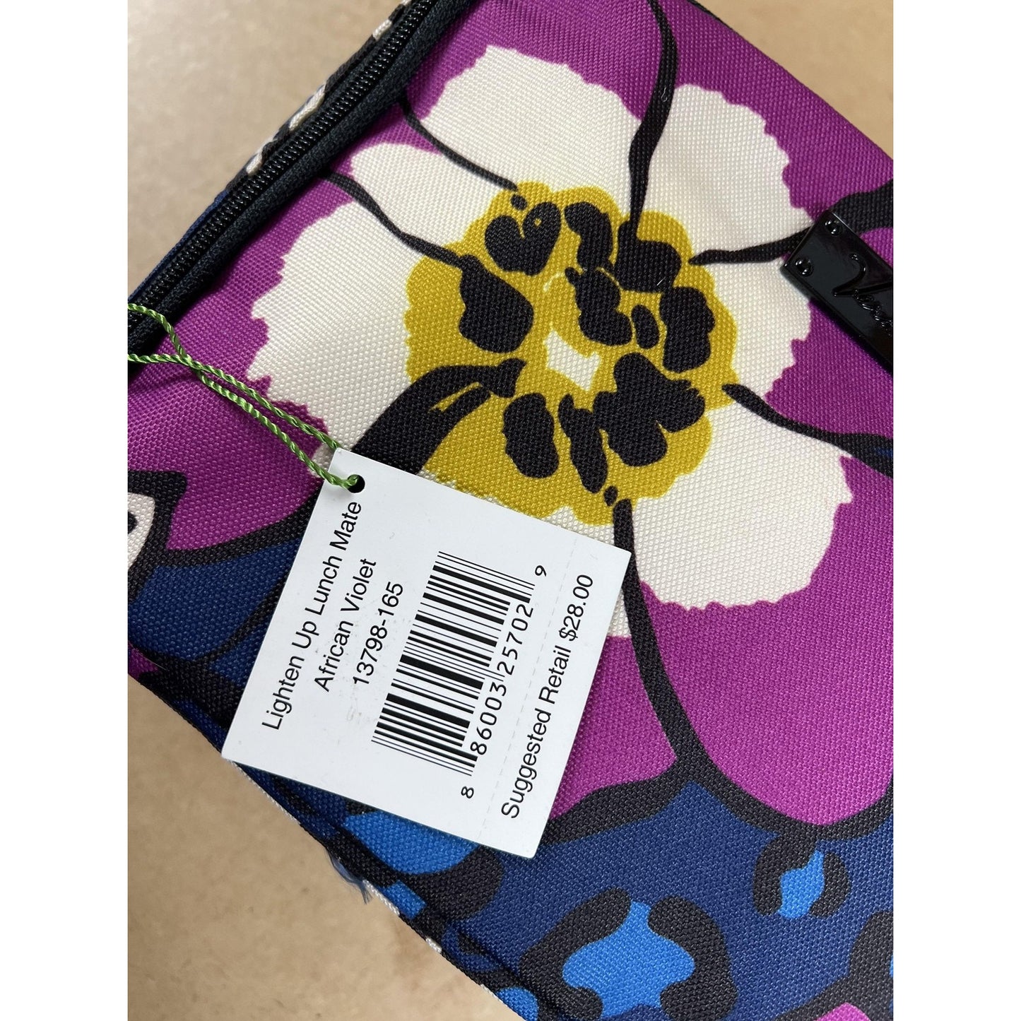 Vera Bradley Lighten Up Lunch Mate African Violet Small Purple Insulated Bag