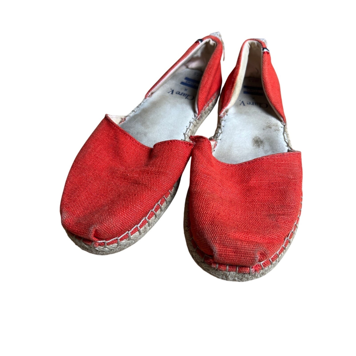 TOMS Clare V. Orange Canvas Gladiator Sandals Katalina Espadrilles SIze 7.5