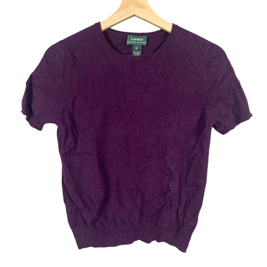 Lauren Ralph Lauren 100% Cashmere Purple Top Women Size M