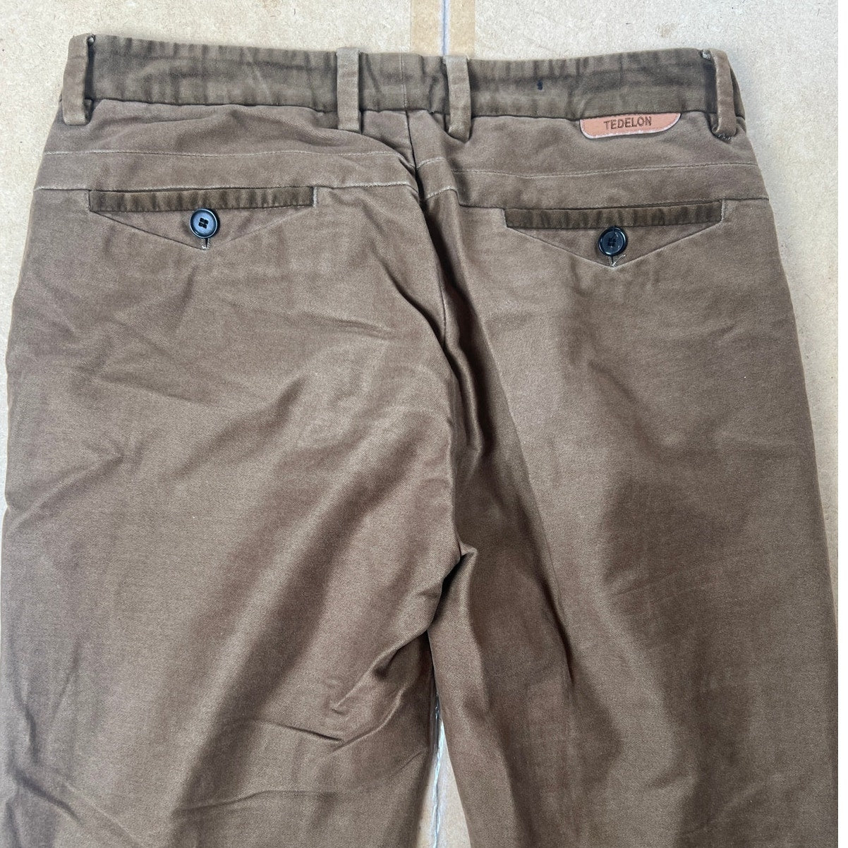 Tedelon 30x31 Chino Khaki Brown Dress Pants Men's Pocketed