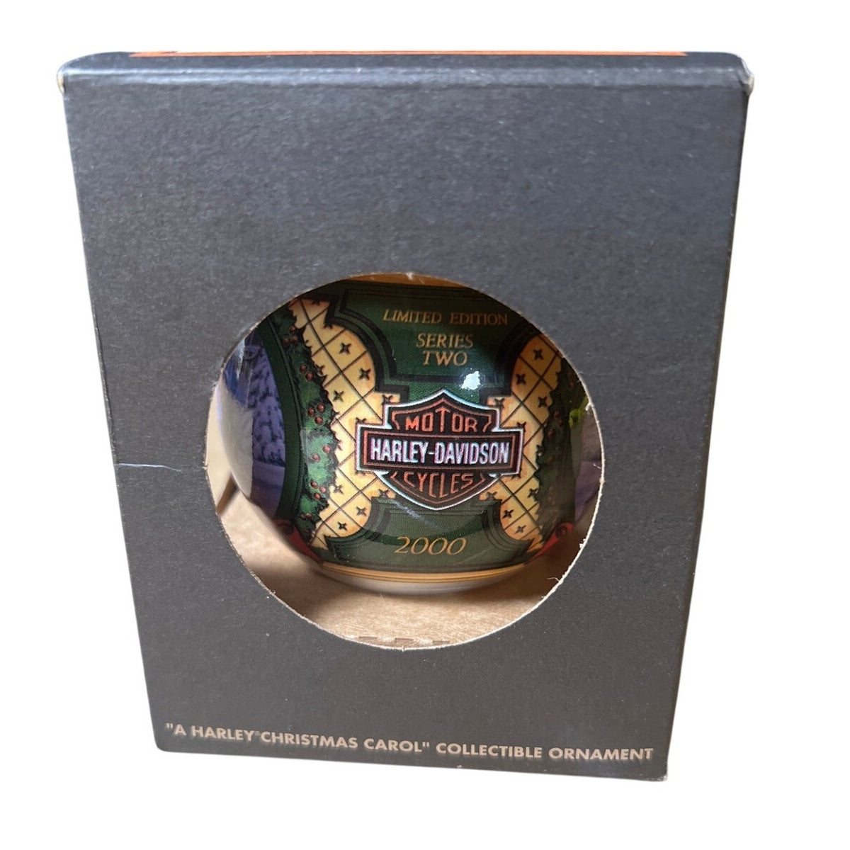 NIB 2000 Harley Davidson Clause Christmas Carol Limited Edition Bulb Ornament