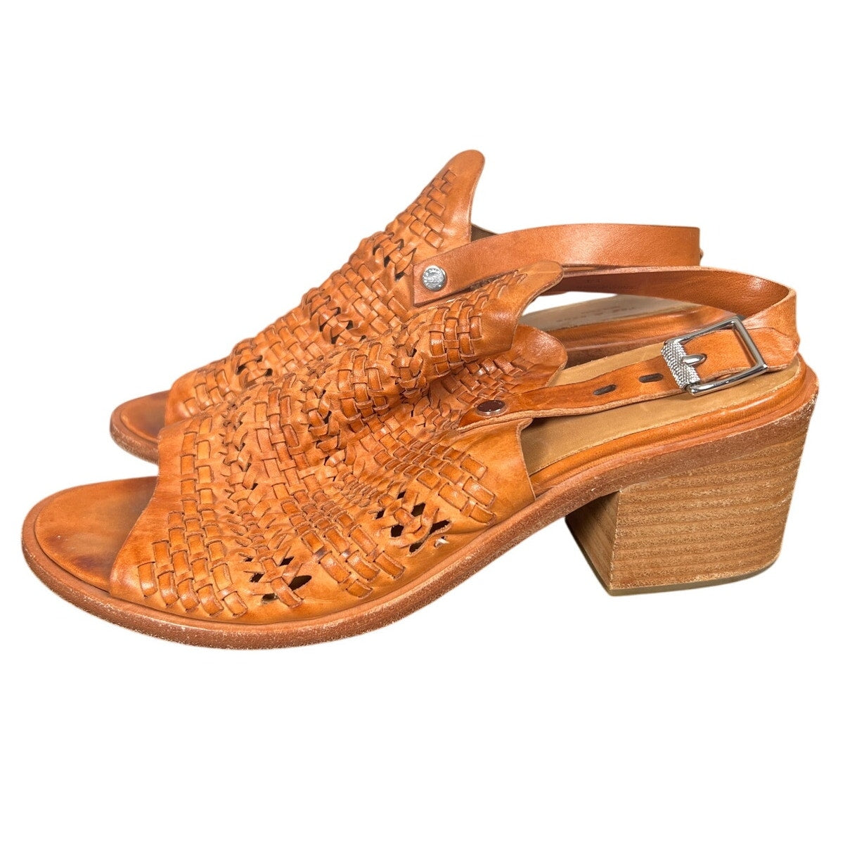Rag & Bone New York 39.5 Woven Leather Open Toe Slingback Sandal 9.5