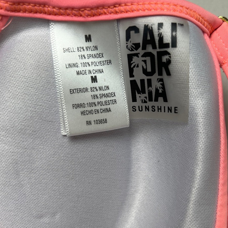 California Sunshine Pink Bikini Top Adjustable Strap Medium