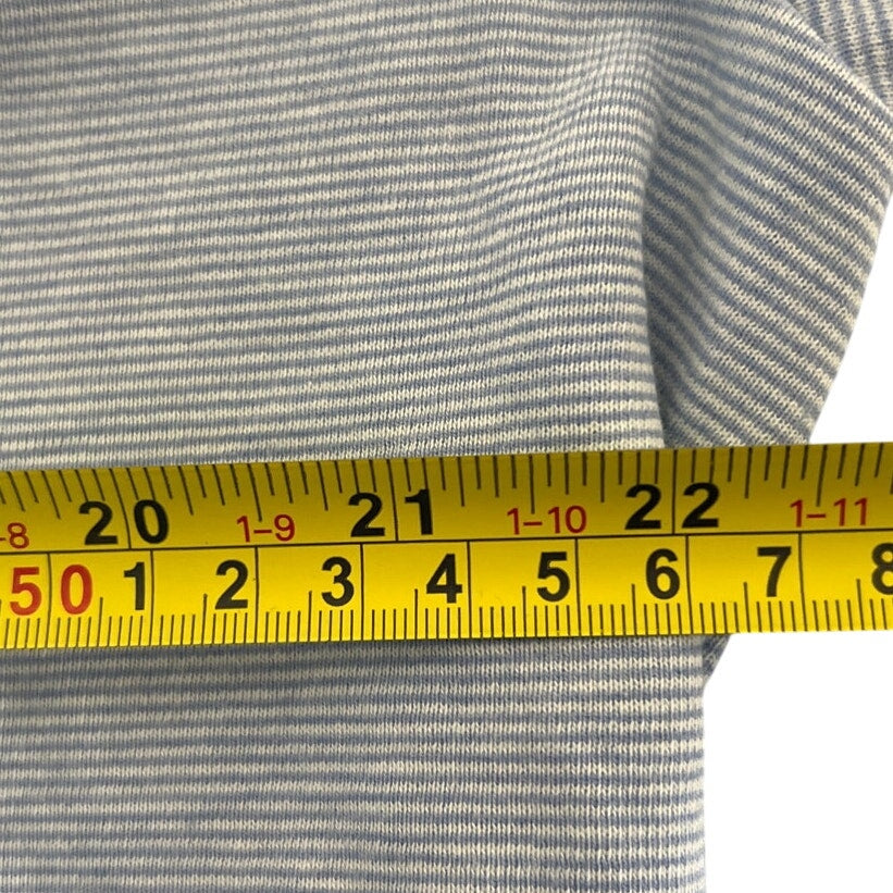 Vineyard Vines Large L Light Blue Striped 1/4 Zip Pullover Sweatshirt