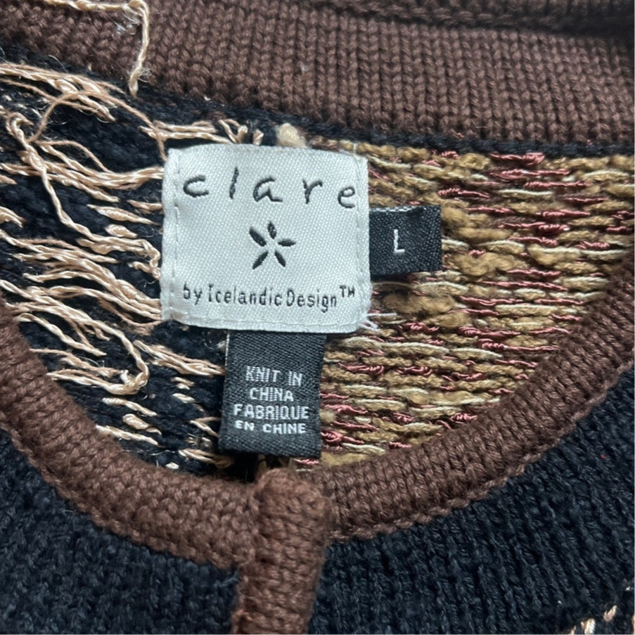 Clare Patch Work Button-Up Vest Women Size L