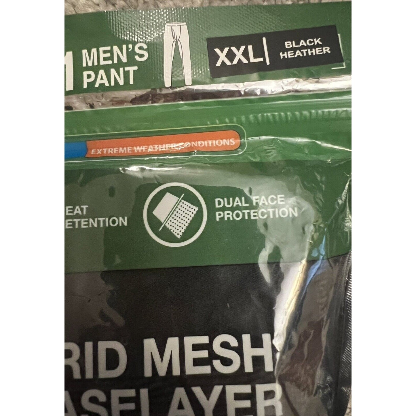 St Johns Bay Men's Size XXL Black Heather Cool Performance Base Layer Pant NWT