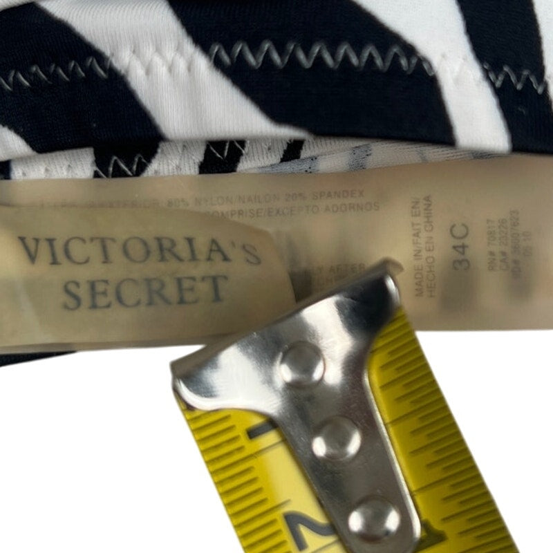 Victoria's Secret 34C Bikini Top Black & White Zebra Animal Print