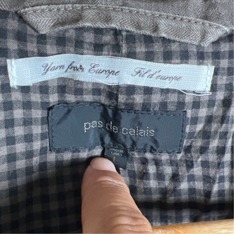 Pas de Calais 100% Linen Brown Wash Tailored Jacket Size L