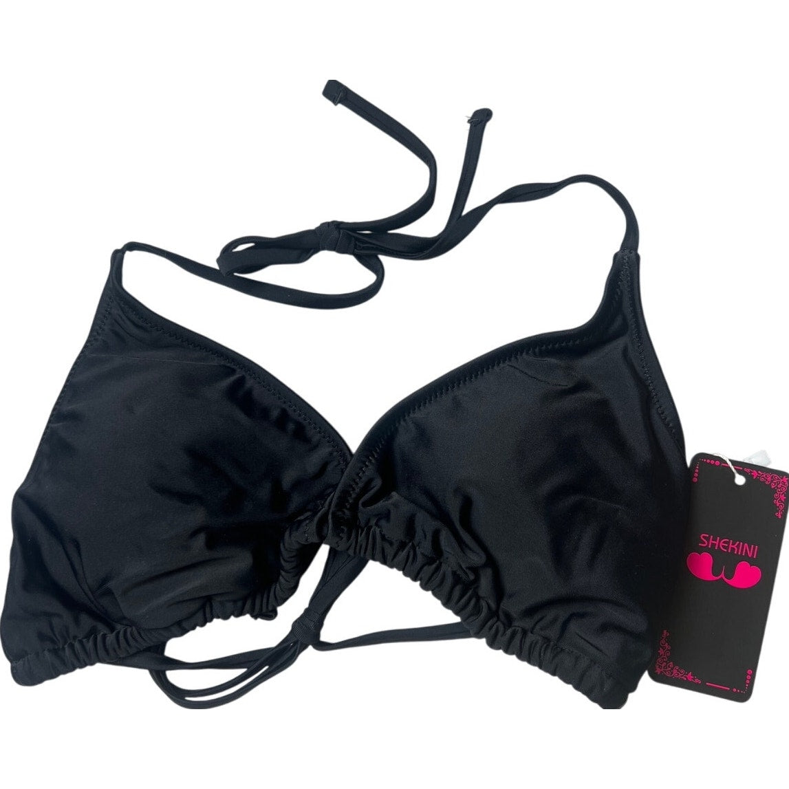 Shekini Black Swim Top Size Large NWT Women's Bikini