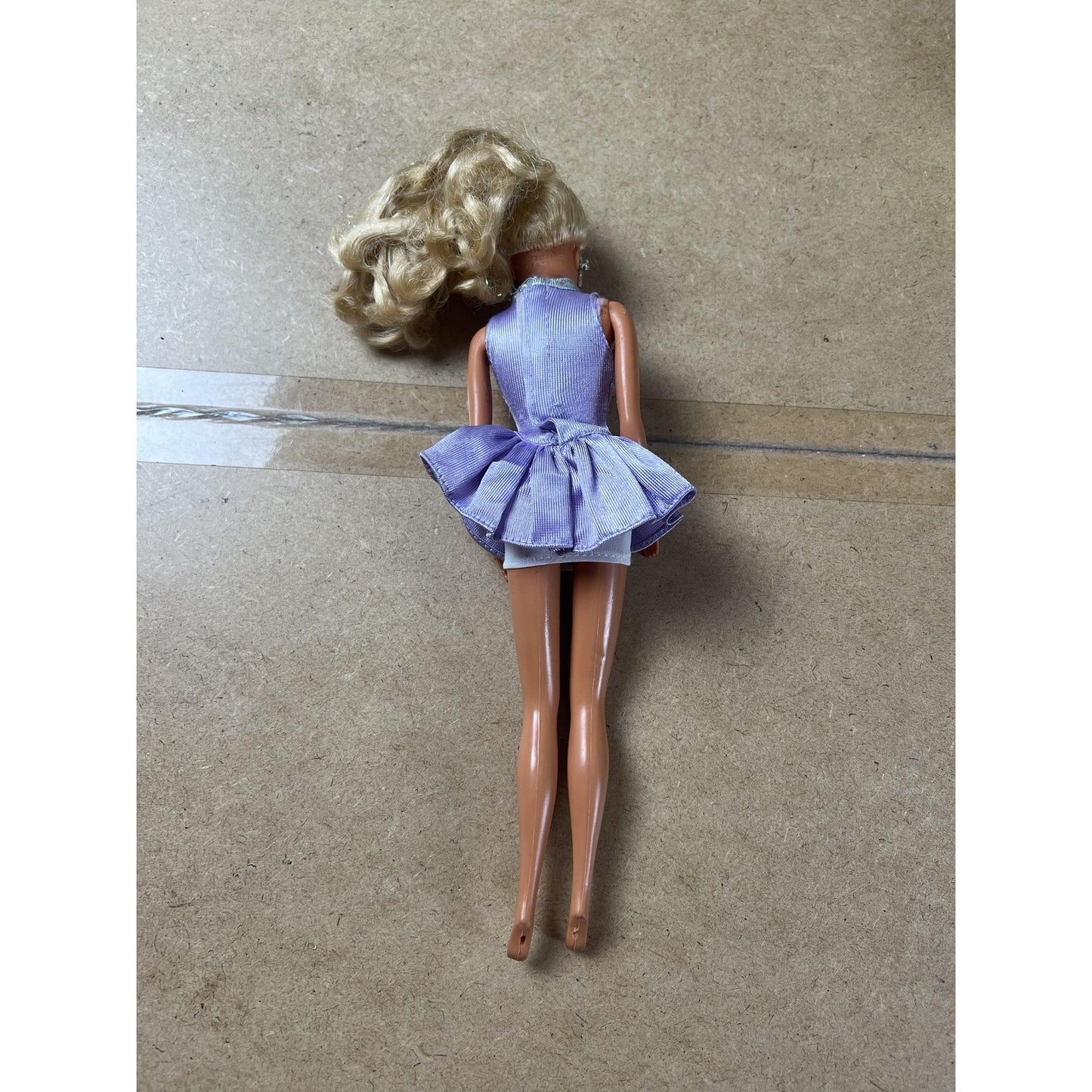 Vintage Mattel Fashion Doll Blonde Purple Dress 1976 Neck Marked Collectible