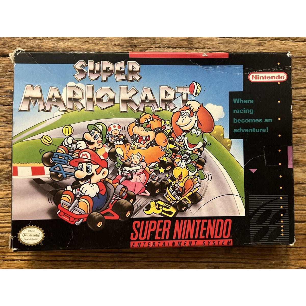 Super Mario Kart (Super Nintendo SNES, 1992) - Box and Manual