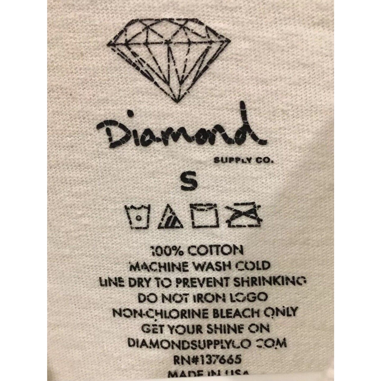 Diamond White S Small Long Sleeve Graphic T-Shirt with Purple Logo