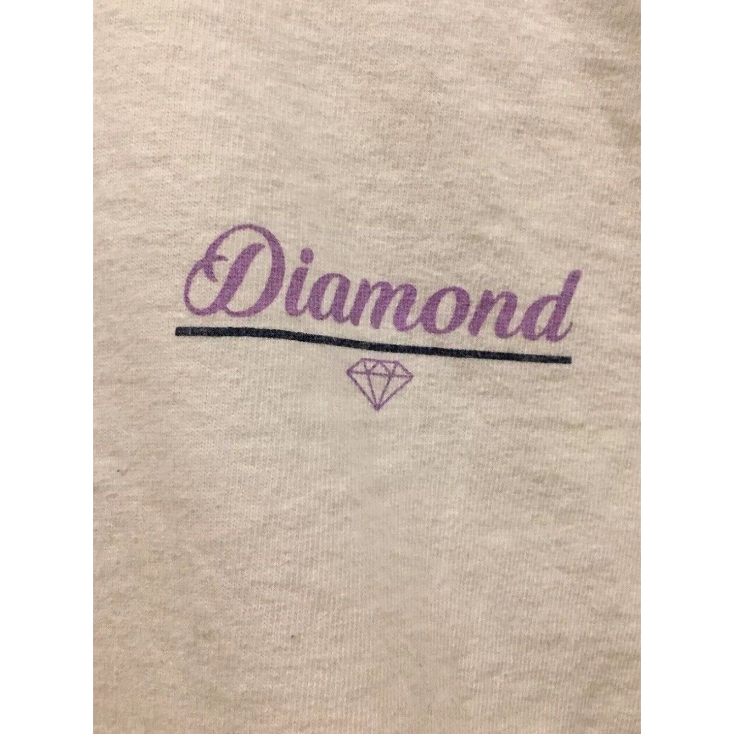 Diamond White S Small Long Sleeve Graphic T-Shirt with Purple Logo