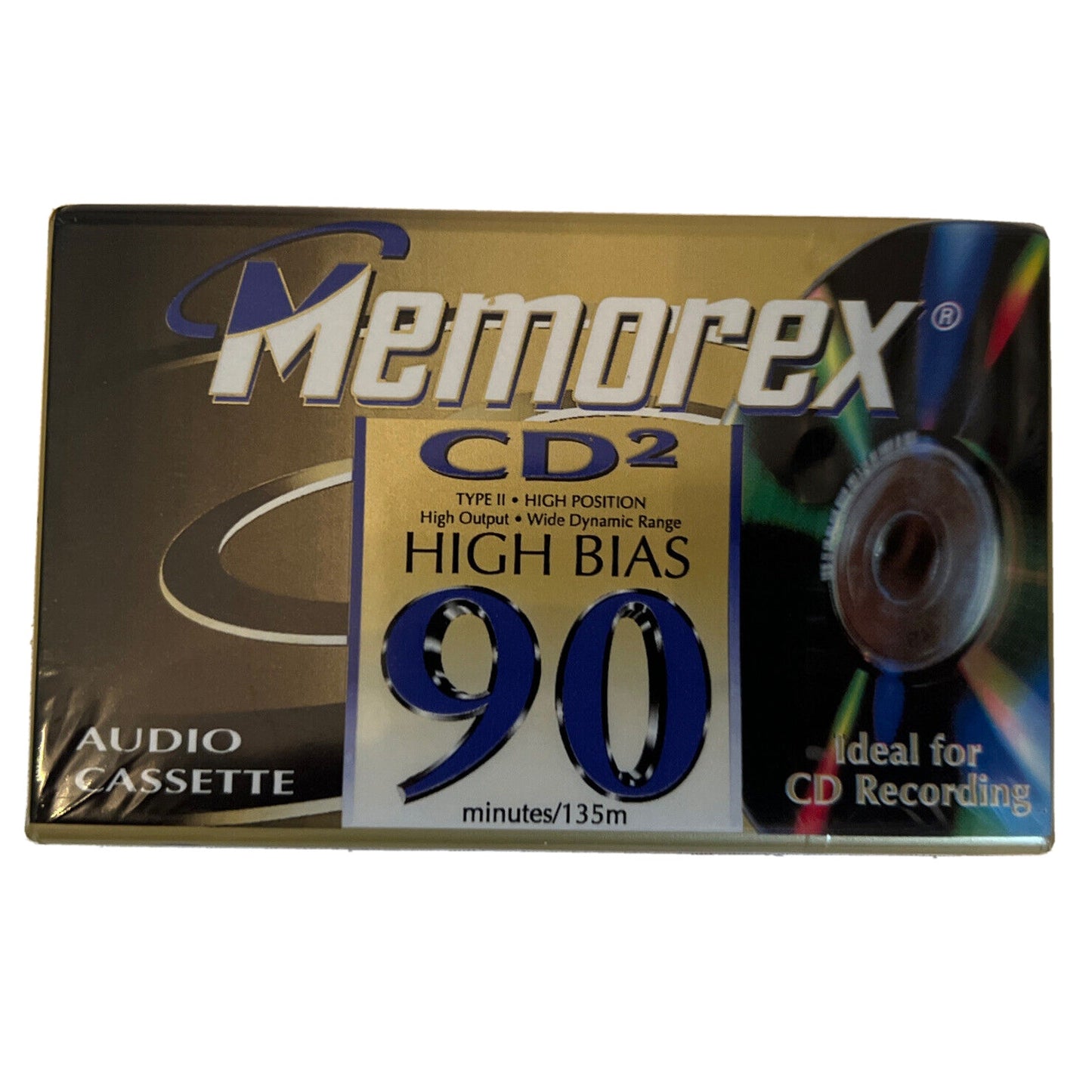 FREE SHIPPING MEMOREX CD2 HIGH BIAS 90 Minute BLANK CASSETTE Factory Sealed NWT