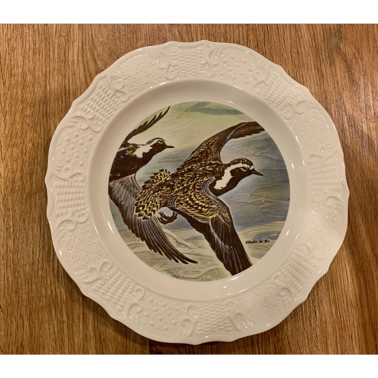 6 Hand Colored 10" Wild Life Plates Painted Especially For The House Of Seagram