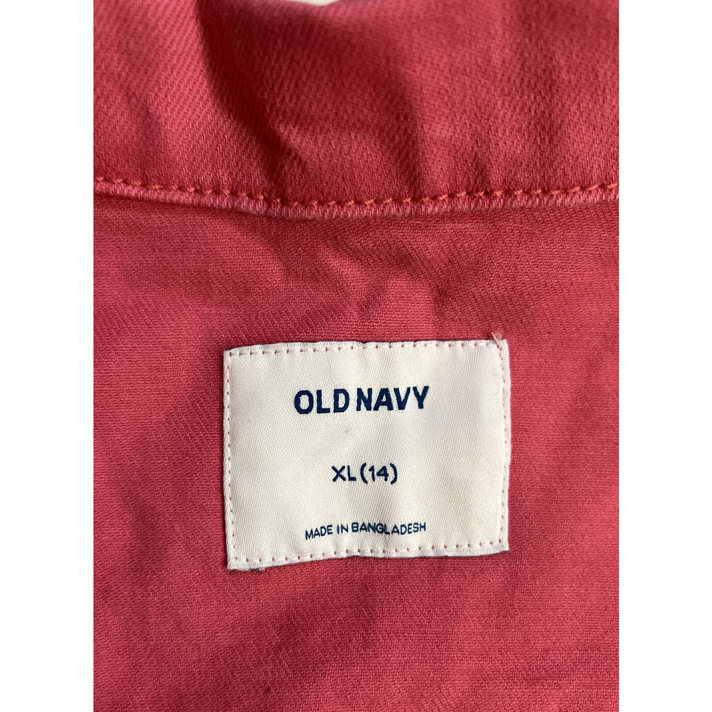 Old Navy Youth Pink Denim Distressed Jacket XL 14 - NWT