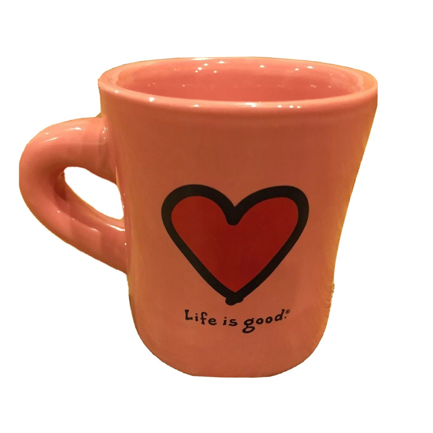 LIFE IS GOOD Mug Red Heart Pink “Do What You Like. Like What You Do" Valentine's