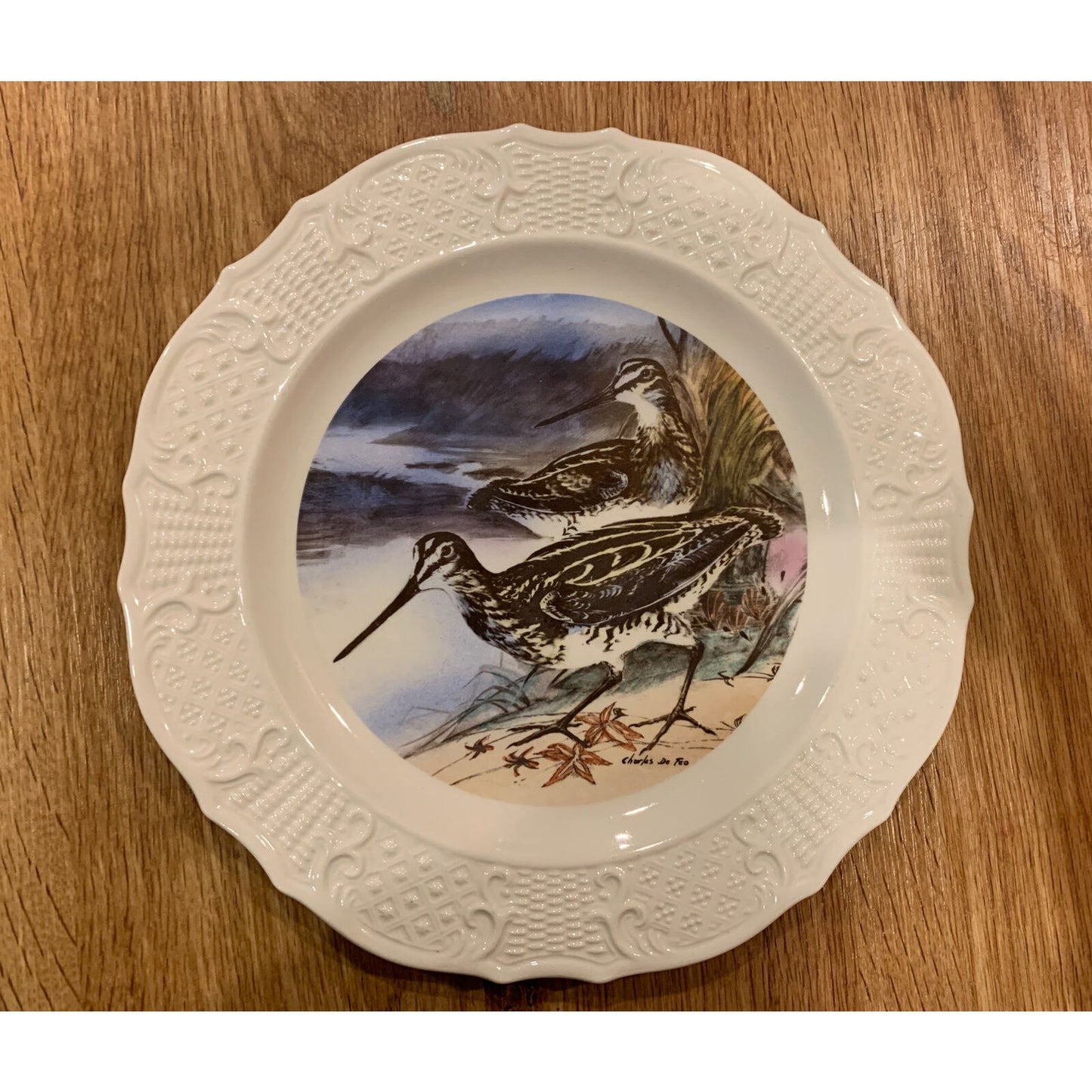 6 Hand Colored 10" Wild Life Plates Painted Especially For The House Of Seagram