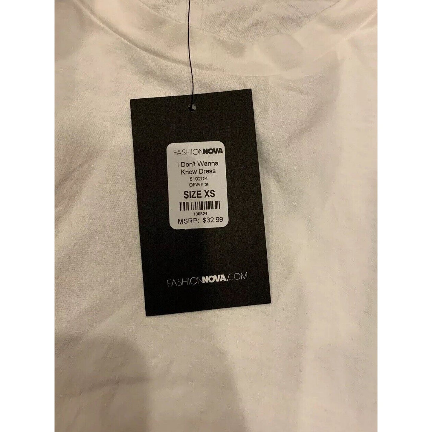 Fashion Nova NWT I Don’t Wanna Know Dress WHITE Size XS - NWT