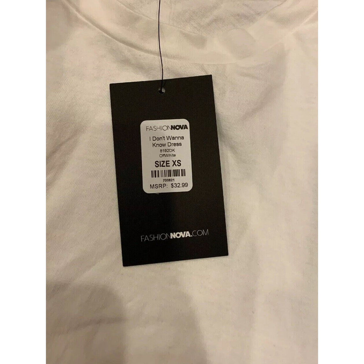 Fashion Nova NWT I Don’t Wanna Know Dress WHITE Size XS - NWT