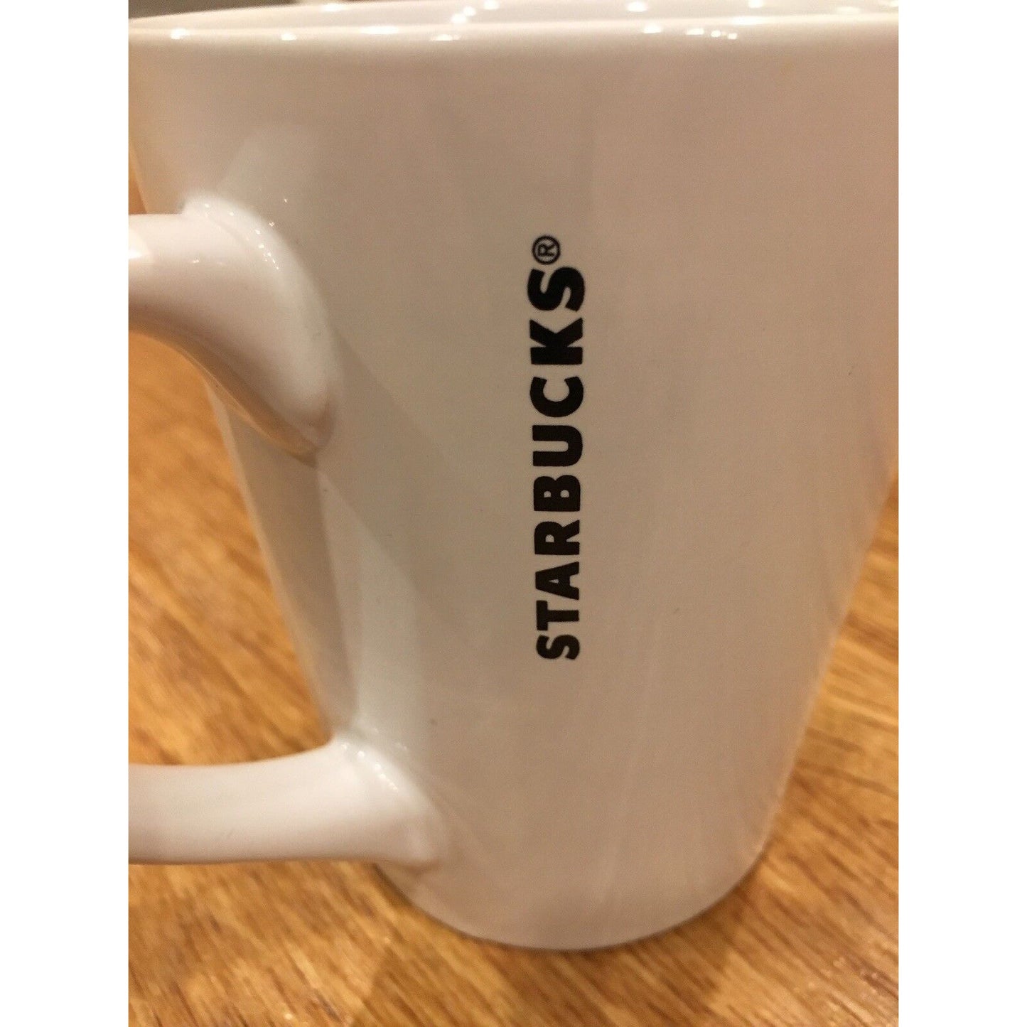 STARBUCKS Coffee Mug 2017 Cup 10 oz Mermaid Siren Logo White Green Black Ceramic