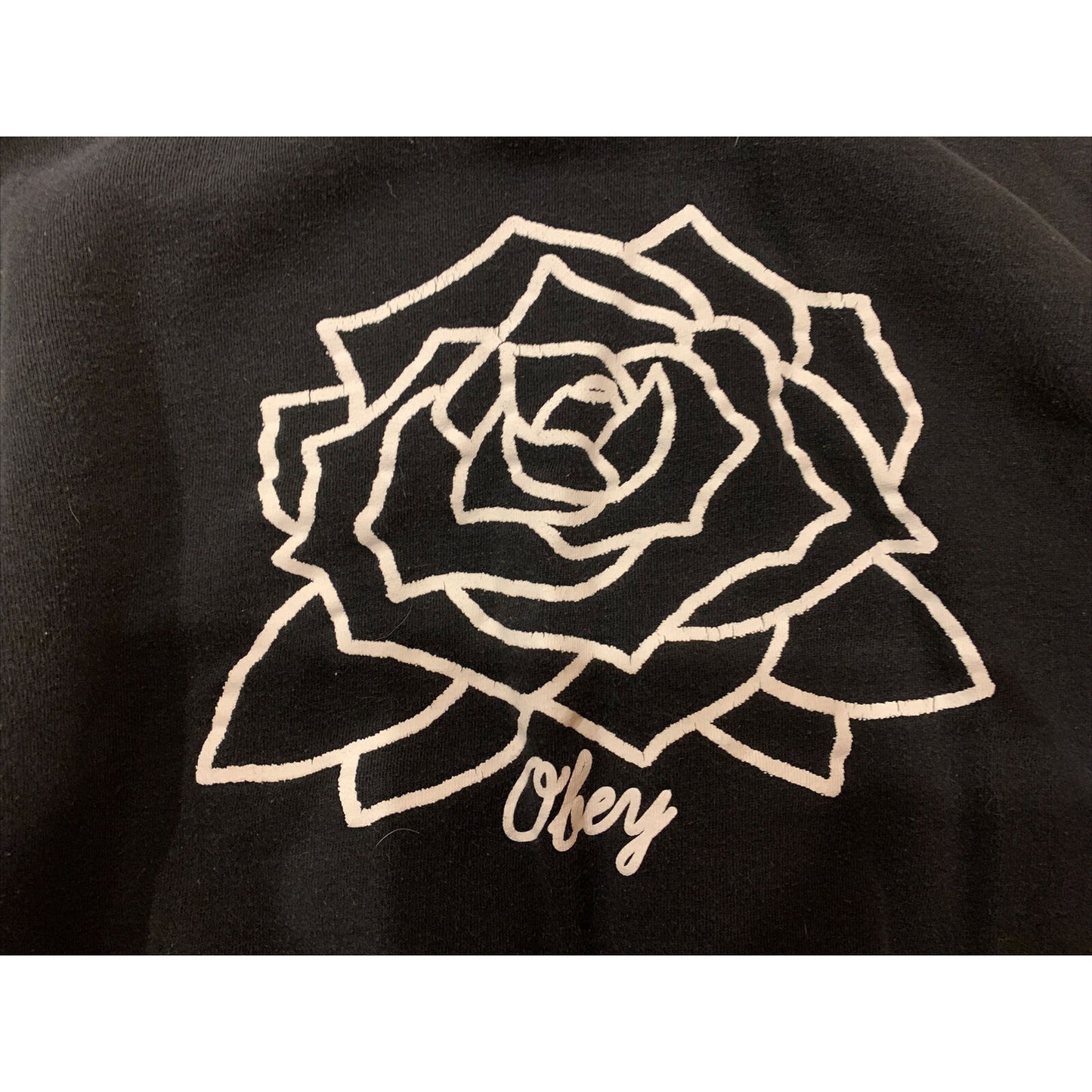 Obey Rose Black Hooded Sweatshirt Size XS
