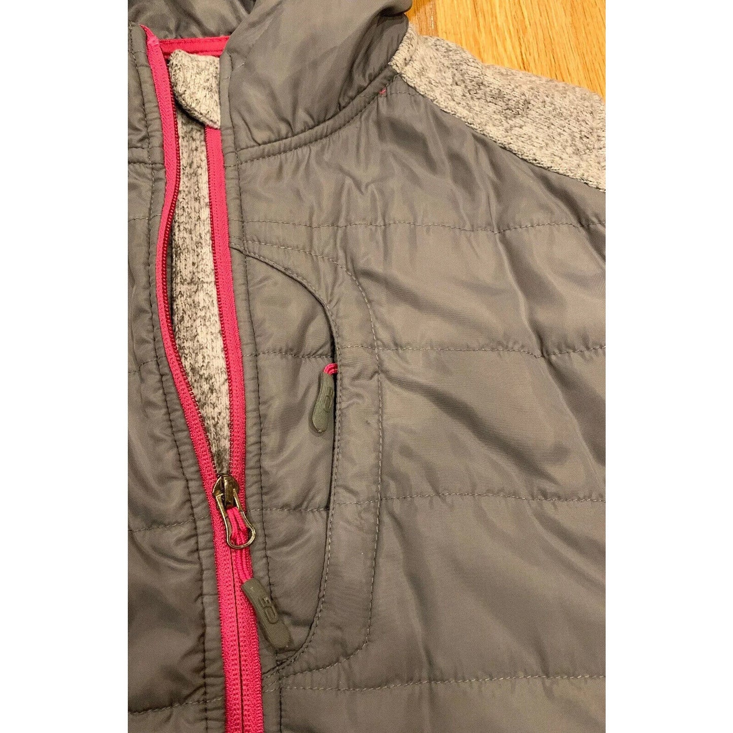 CB SPORTS Performance Knit Fleece Mint Heather Grey Jacket Coat Womens Sz XL