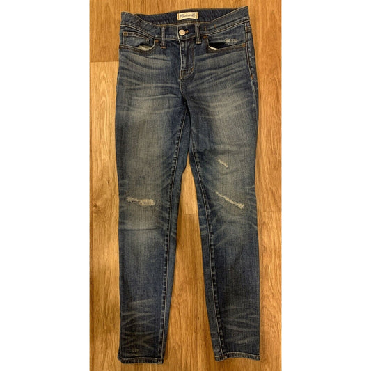 Madewell Size 26 Skinny Skinny Blue Jeans Patched Distressed Denim 26 - EUC