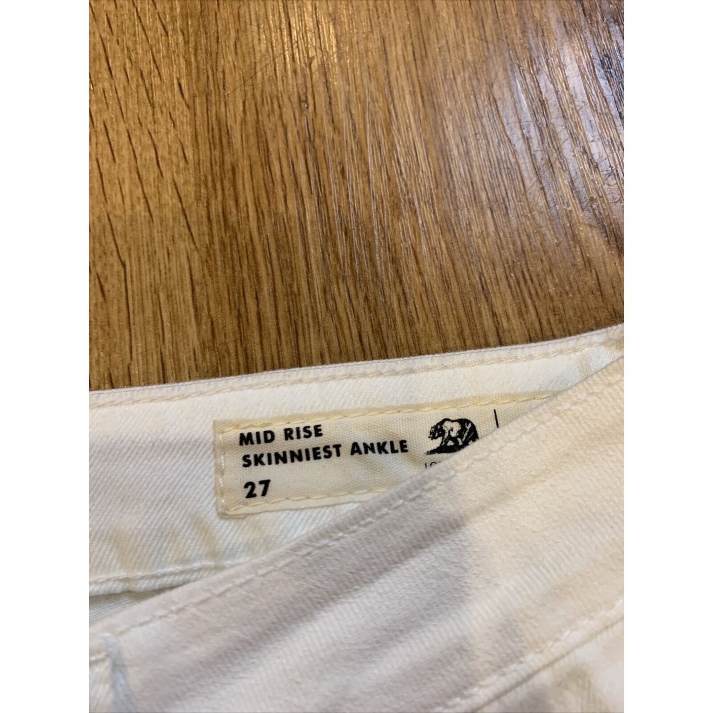 BULLHEAD DENIM CO. WORN WHITE RIPPED MID RISE SKINNIEST ANKLE JEANS NWT Size 27