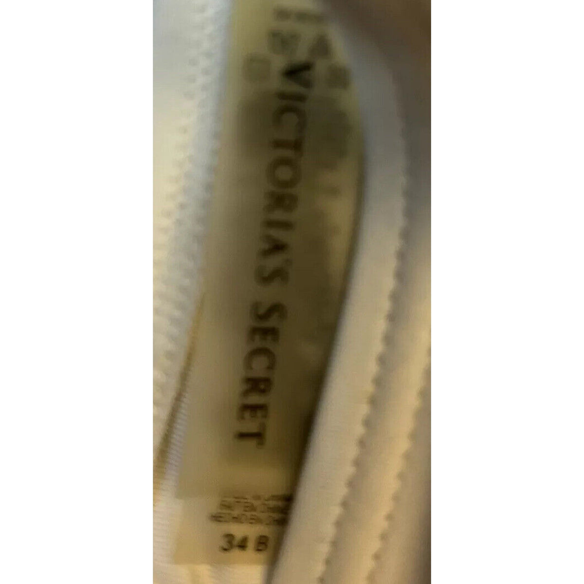 Victoria's Victoria Secret Bikini 34B, White With Gold Rhinestones, Padded - EUC