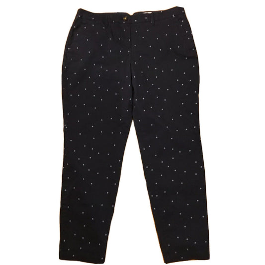 Boden Women's Navy Blue Polka Dot Career Pants Size US 10P