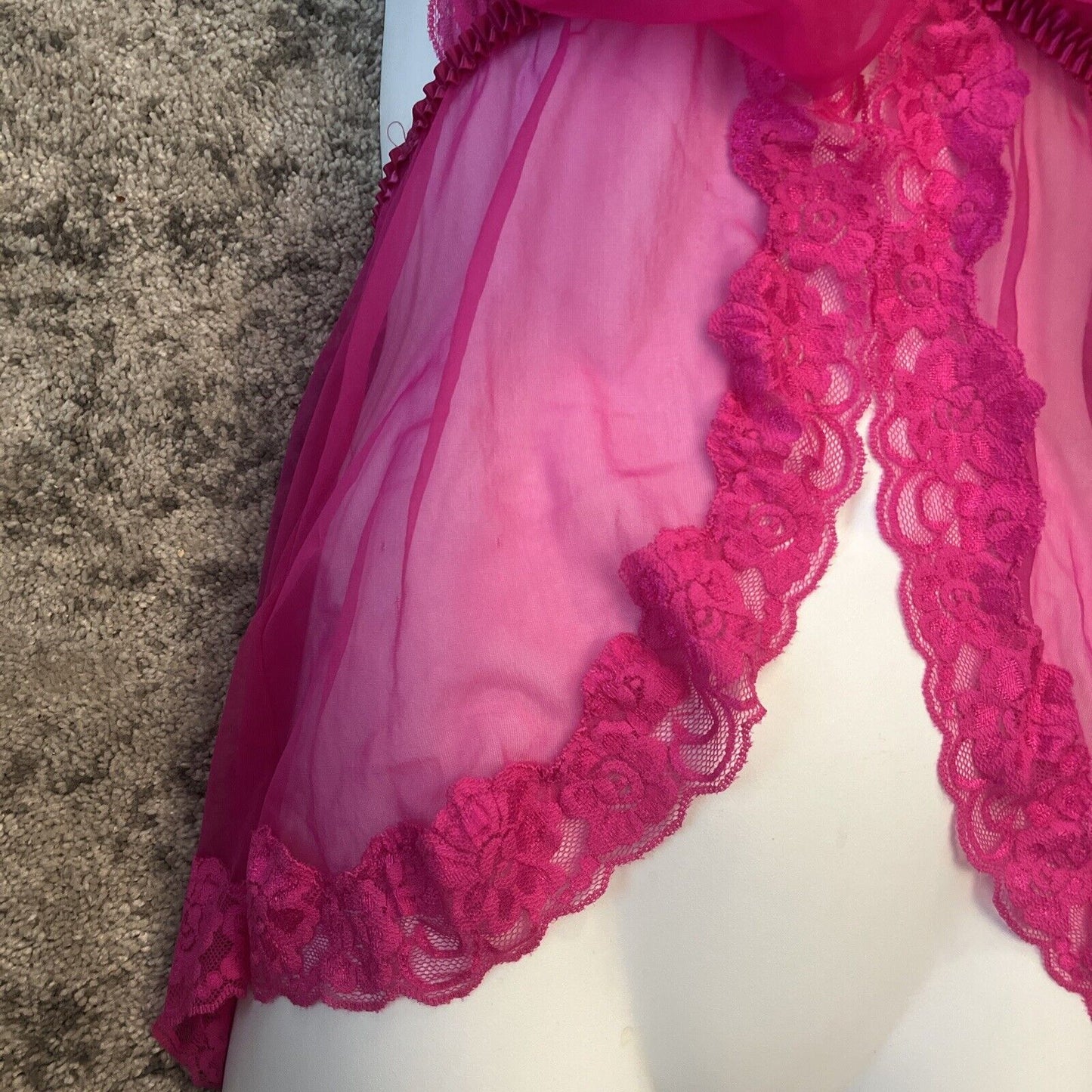 Fredericks of Hollywood vintage LACE top babydoll lingerie Medium M