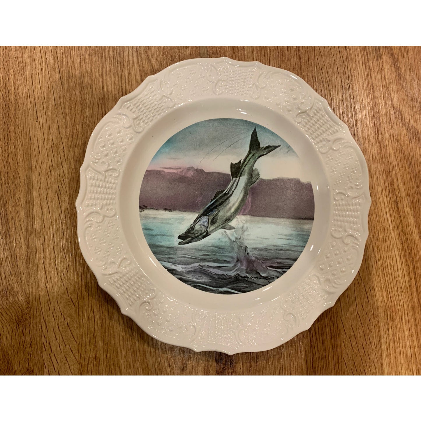 6 Hand Colored 10" Wild Life Plates Painted Especially For The House Of Seagram