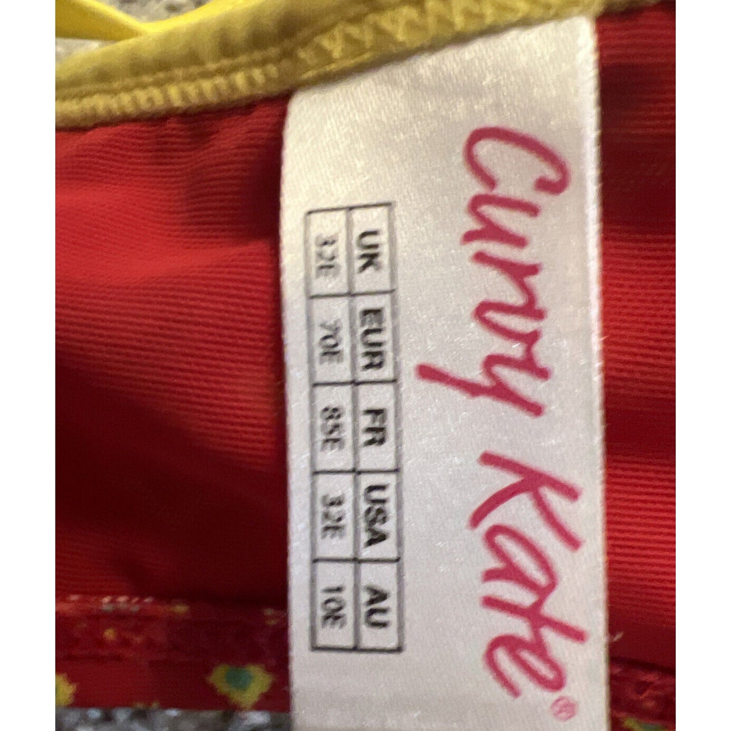 Curvy Kate Red Bikini Set 32DDD 32E and XS Bottom - EUC