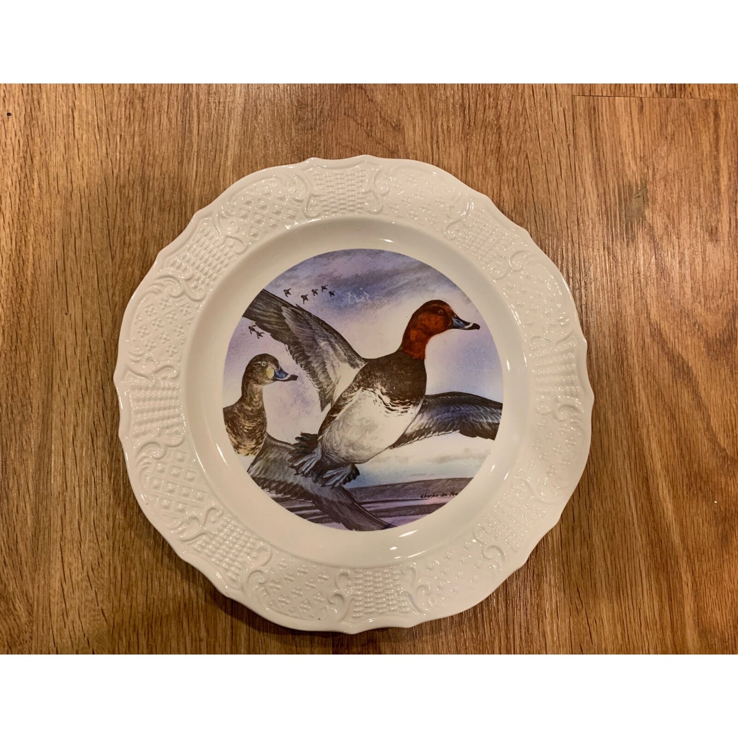 6 Hand Colored 10" Wild Life Plates Painted Especially For The House Of Seagram