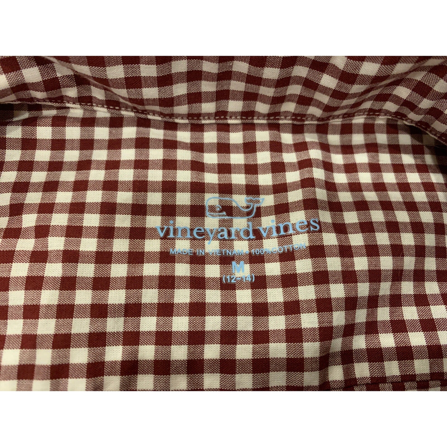 Boy's Vineyard Vines Red Checkered M Medium 12-14 Button Dress Shirt NWT