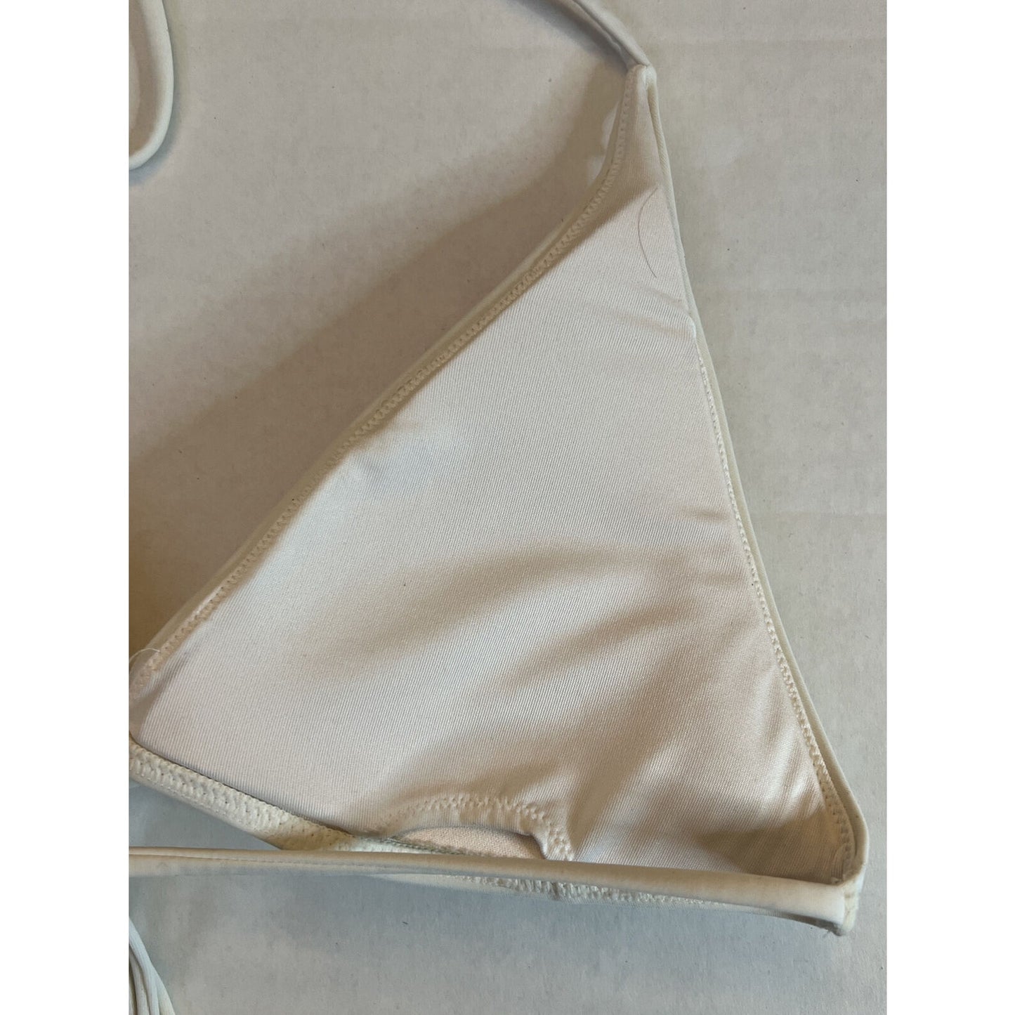 Victoria's Victoria Secret Bikini Halter Top S Small White With Rhinestones EUC