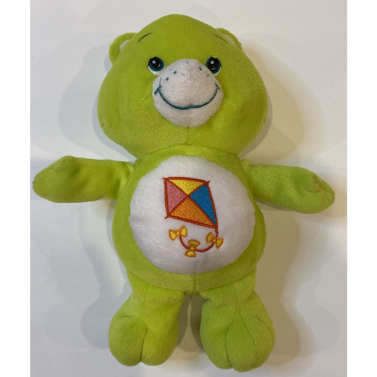Care Bears Plush Kite Bright Green Do Your Best Teddy Bear 8" 2003 Stuffed #A49
