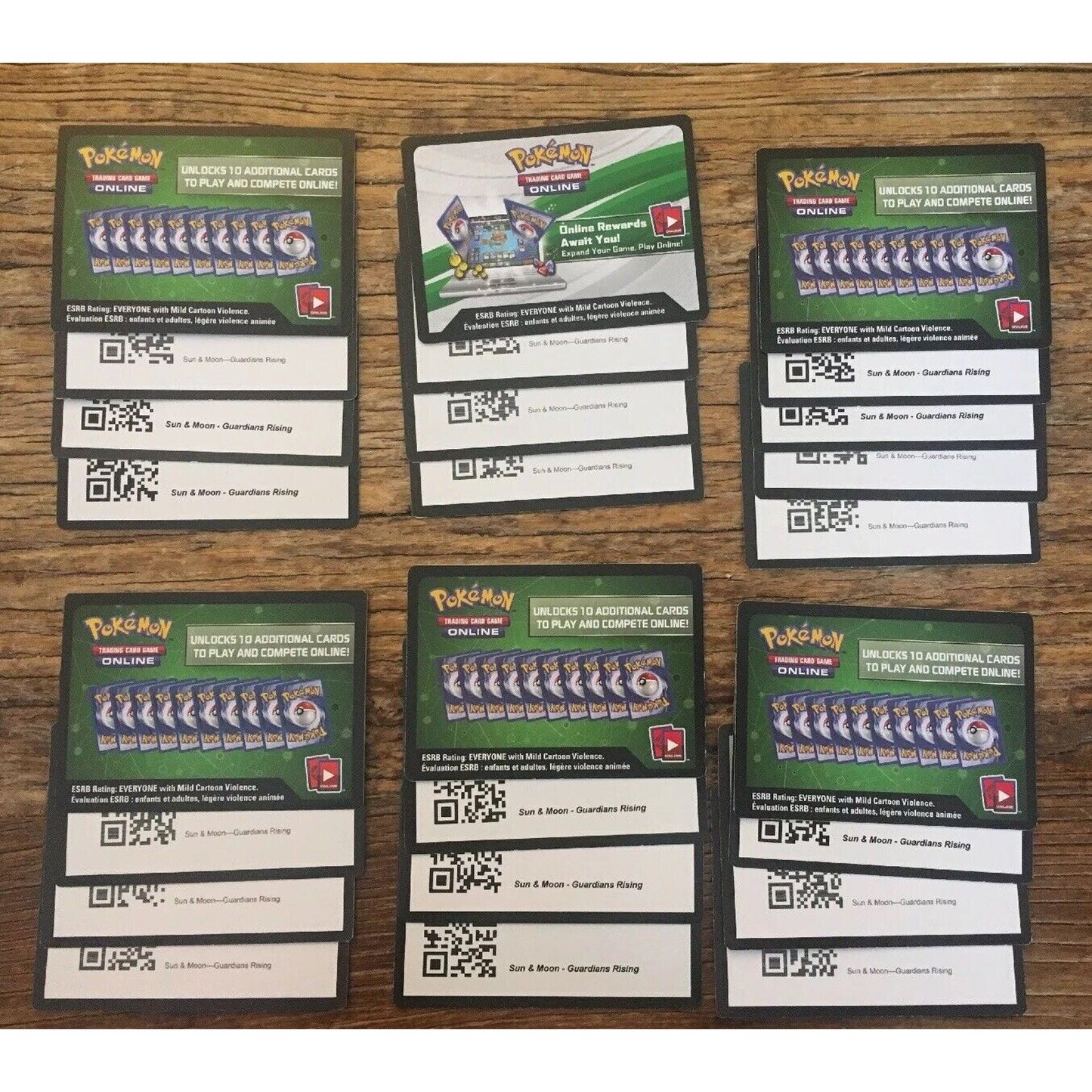 Pokemon Code Cards from Sun & Moon Guardians Rising