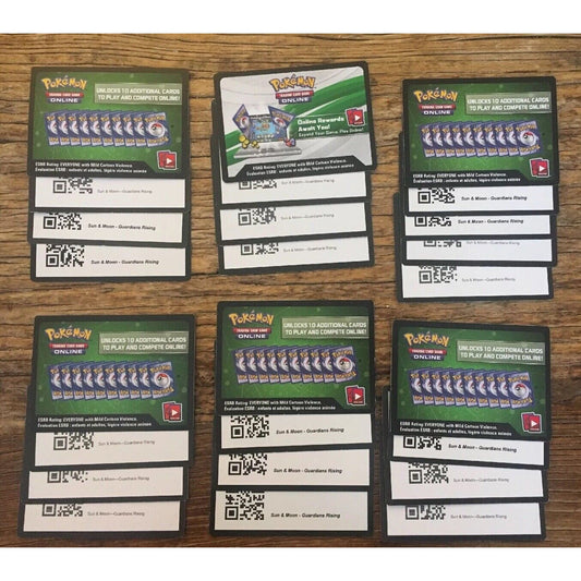 Pokemon Code Cards from Sun & Moon Guardians Rising