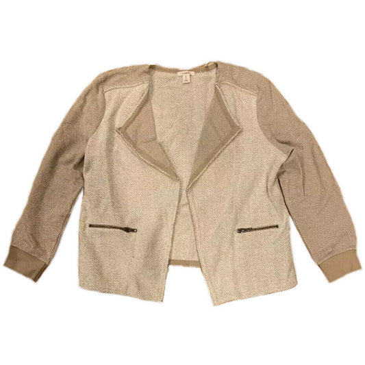 Caslon Cardigan Open Front Sweater Tan Women's Size Large L - EUC